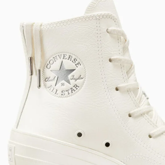 NWT Converse Chuck 70 Deluxe white leather high heeled sz 6.5 never worn - Picture 4 of 16